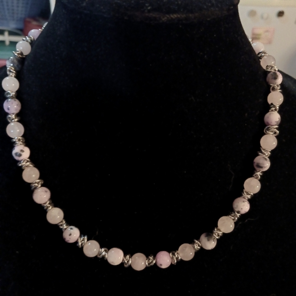 Vintage Southwestern Pink Opal Agate Necklace